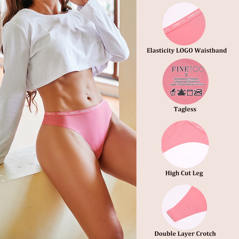 Cute Byte Bộ 2 Quần Lót Lọt Khe Lưng Thấp Không Đường May In Chữ Dễ Thương Cho Nữ