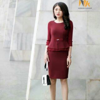 ĐẦM PEPLUM PHỐI CHIFON
