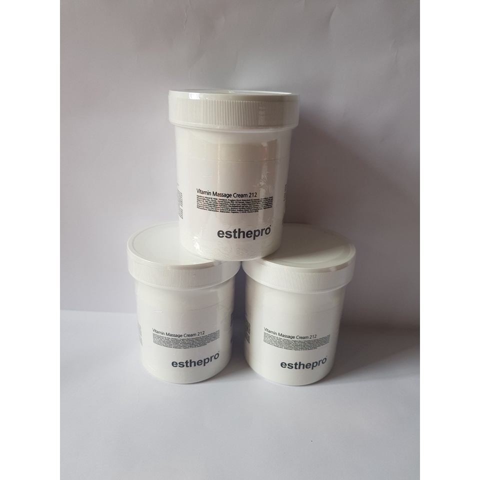 Kem Vitamin Massage Cream 212, 1kg Esthemax chính hãng, chống lão hóa, cho da trắng sáng, mịn màng, săn chắc cho Spa