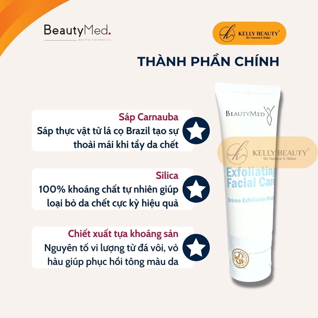 Tẩy Da Chết Vật Lý BeautyMed - Giảm Nhăn, Mờ Thâm Sạm, Đều Màu, Mềm Mịn Cho Mọi Loại Da | Kelly Beauty