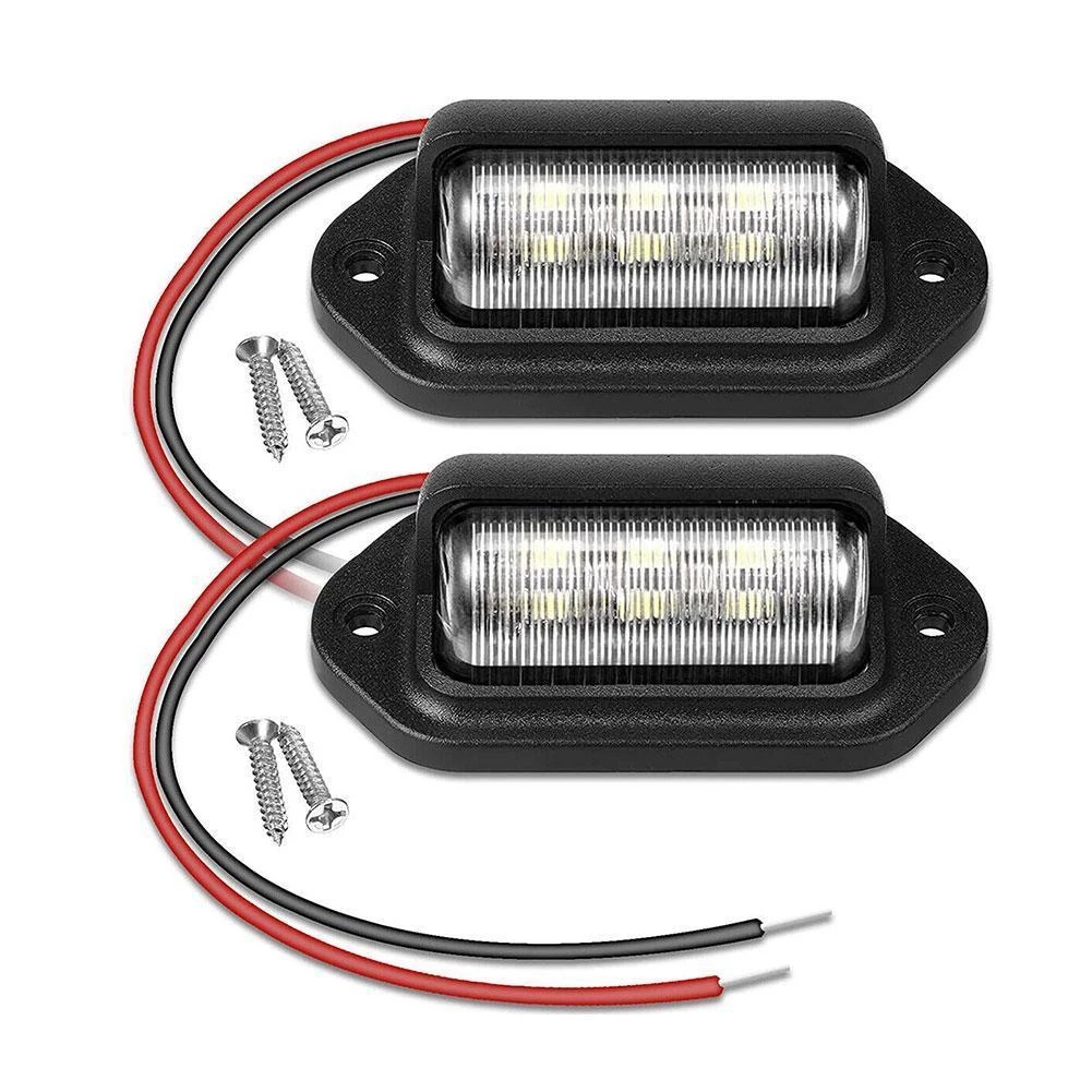 Set 2 đèn LED thay thế xi nhan 6 bóng gắn biển số đuôi xe tải/tàu thuyền SUV RV 12v
