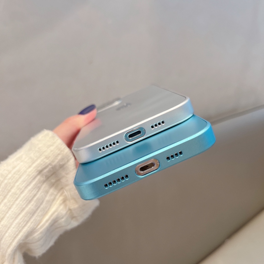 Ốp Điện Thoại Cứng Màu Vàng Mờ Lấp Lánh Bảo Vệ Toàn Diện Chống Bám Vân Tay Cho iPhone 13 12 11 Pro Max