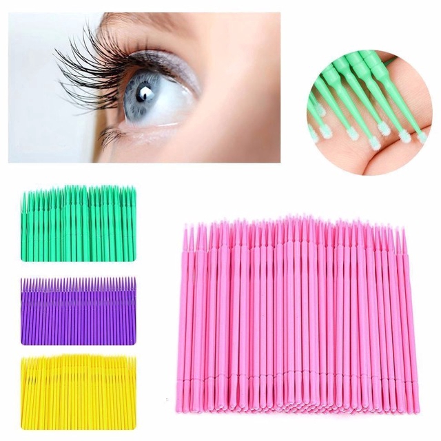 Set 100 bàn chải dùng cho nối dài mi/chăm sóc răng miệng dùng một lần