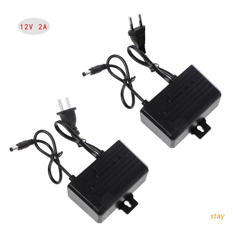 Bộ sạc nguồn AC DC 12V 2A EU US chống nước cho camera an ninh
