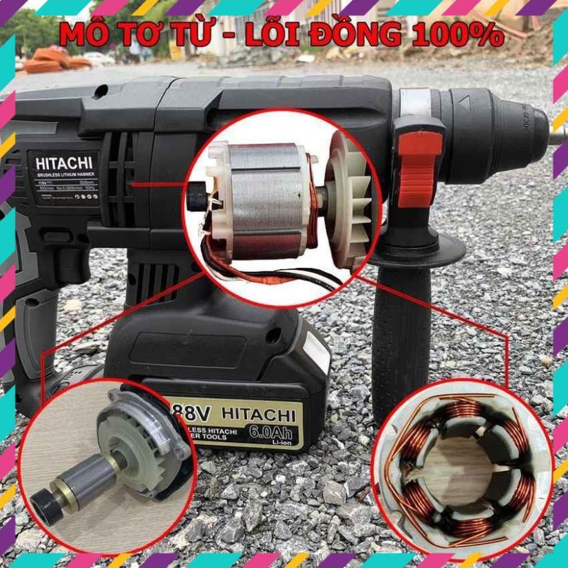 Máy Khoan Bê Tông  Pin HITACH 118v, máy khoan đục bê tông siêu khỏe siêu bên máy dùng pin tiện dụng cho công trình . .