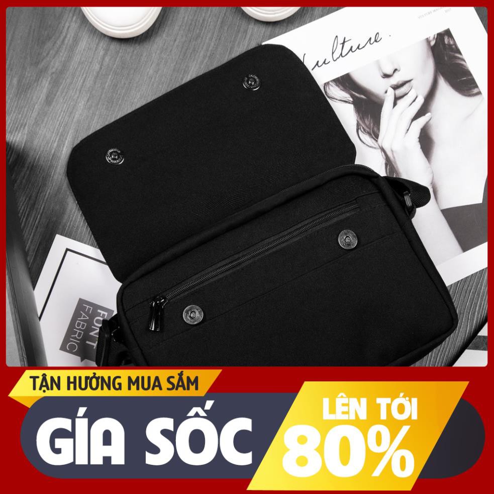 Túi đeo chéo nam mini giá rẻ bằng vải canvas bền bỉ phong cách unisex Hàn Quốc - Túi Đeo Chéo Nam Nữ Giá Rẻ Nhất Hà Nội.