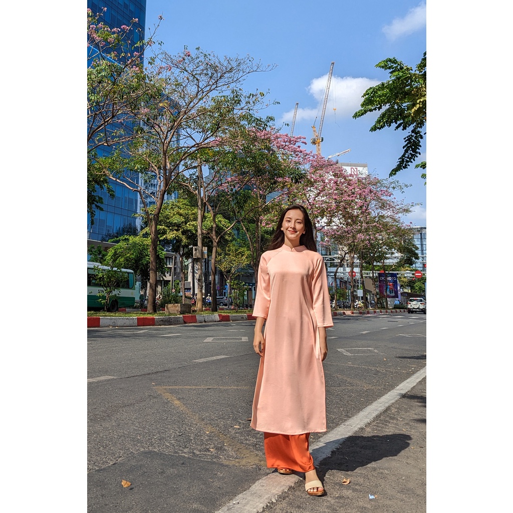 Set Áo dài Rosemary tây thi hồng đào