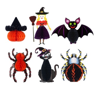 Đèn lồng giấy trang trí Halloween phù thủy, mèo đen, dơi, nhện