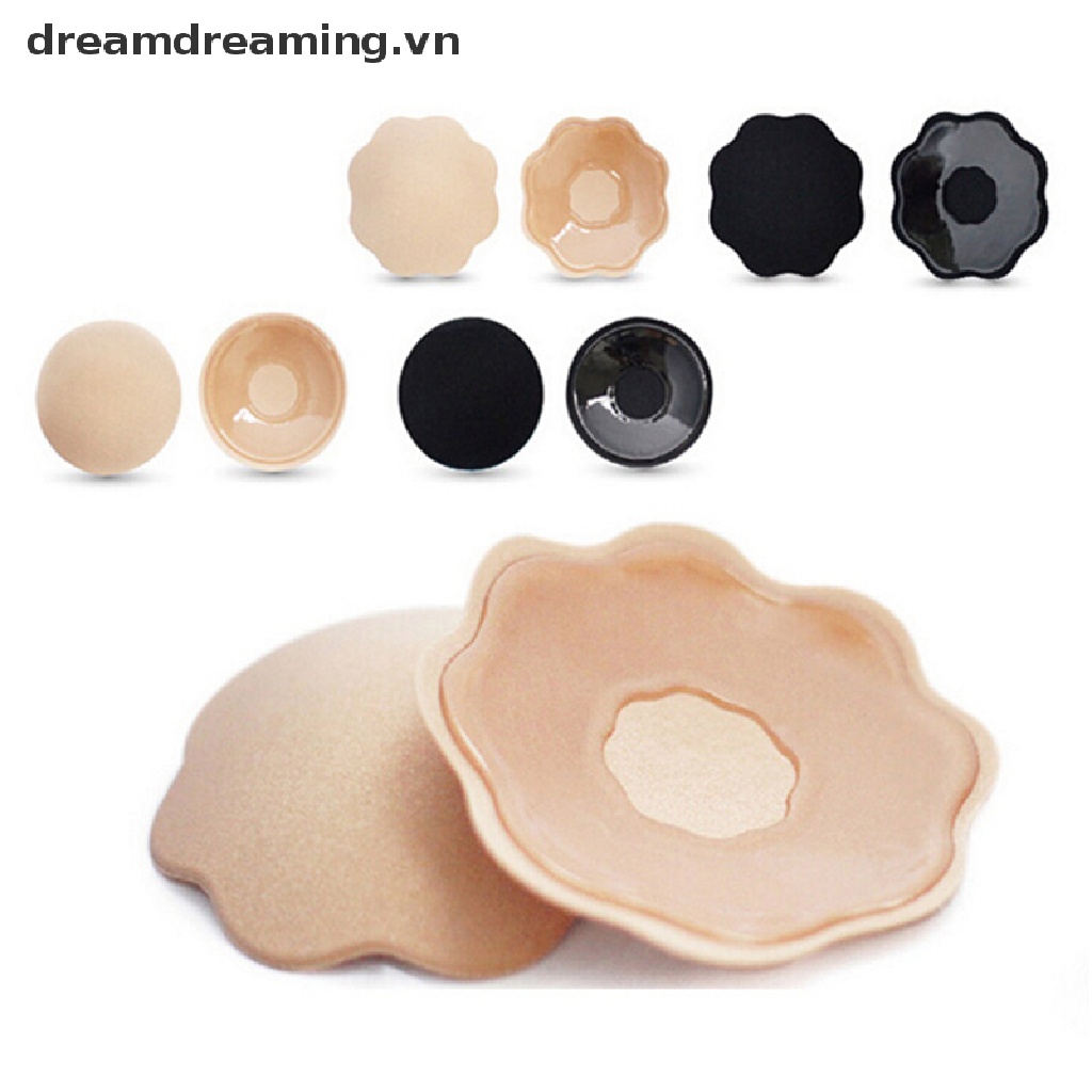 1 Cặp Miếng Dán Ngực Silicone Tự Dính Có Thể Tái Sử Dụng