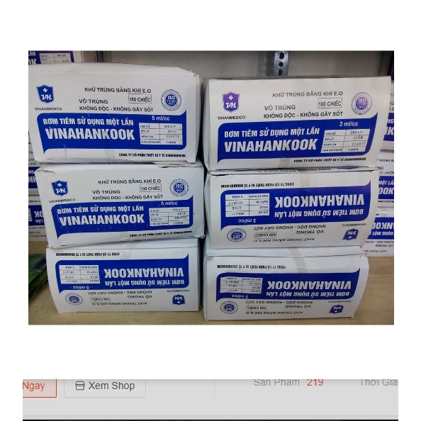 Bơm tiêm y tế Vinahankook (1ml, 3ml, 5ml)