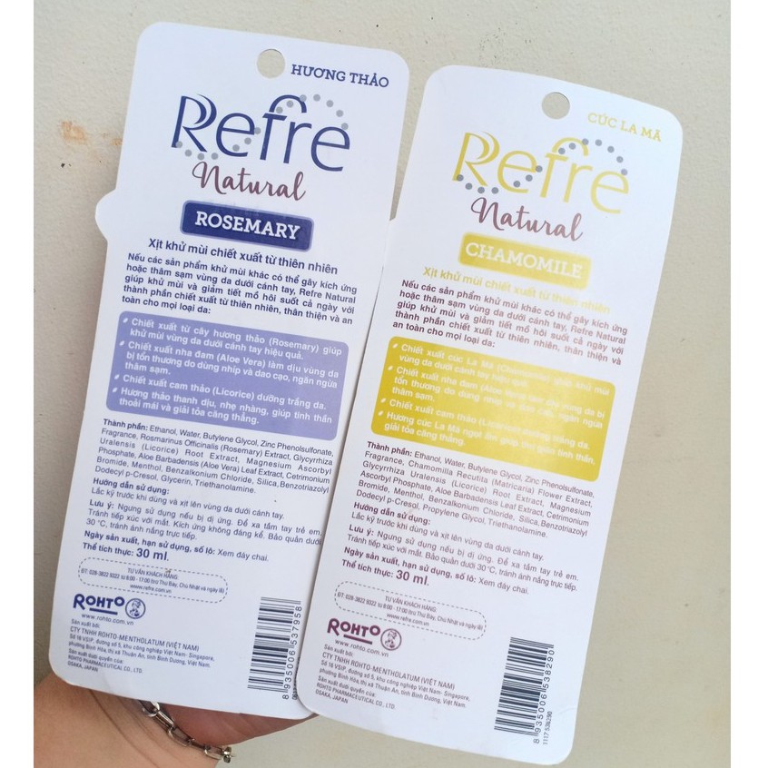 Xịt khử mùi hương nước hoa Mentholatum Refre _30ML | Thế Giới Skin Care
