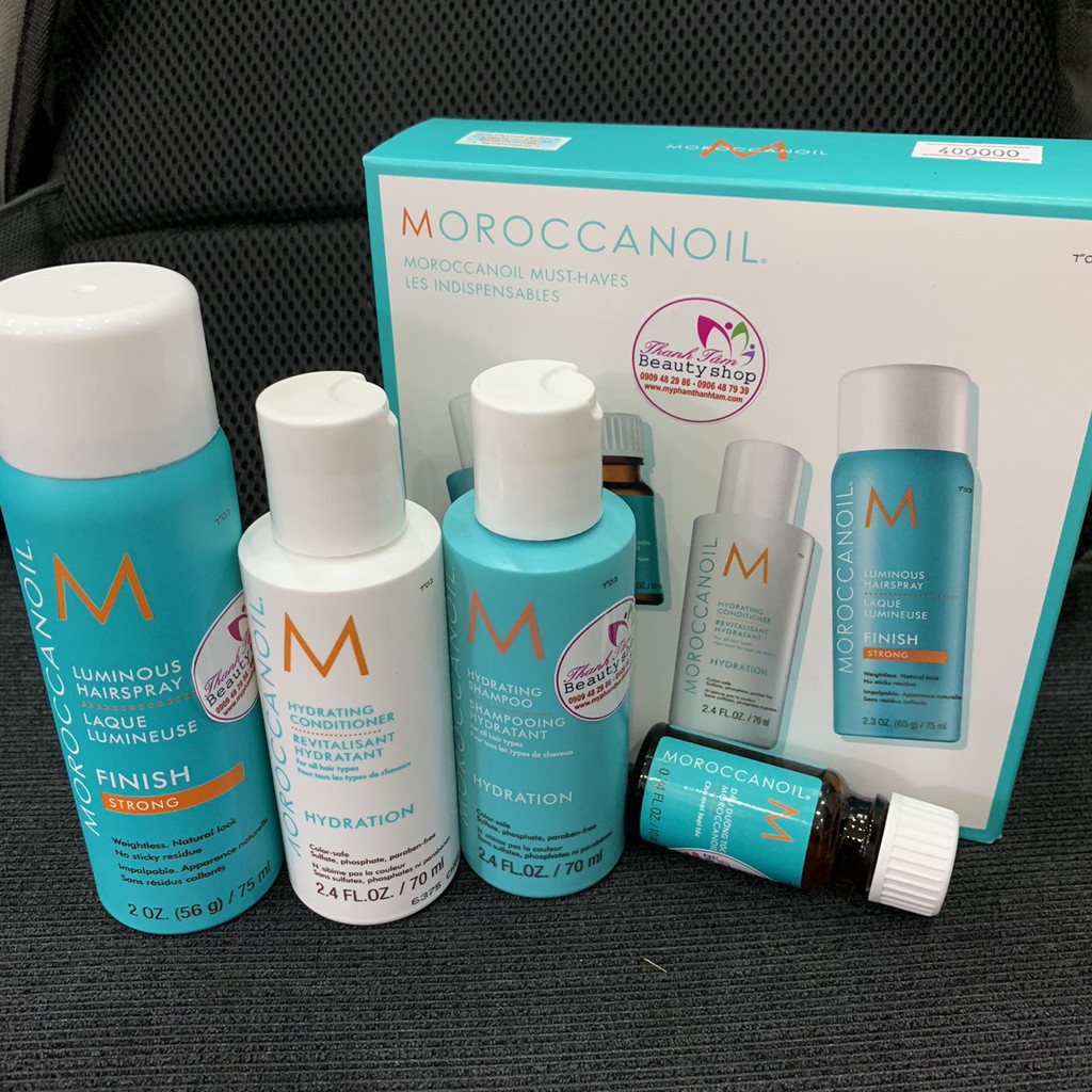 Chính hãng  Moroccanoil TRY ME KIT - Bộ dùng thử DƯỠNG ẨM Hydration ( Set Full)