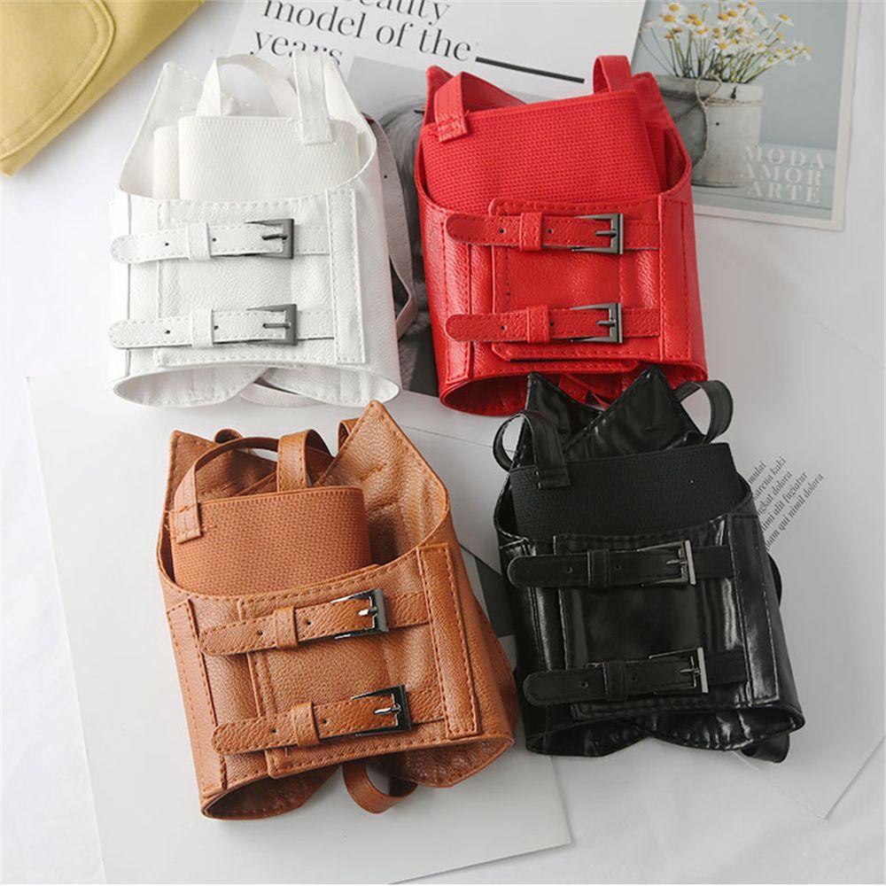 EUTUS Áo Crop Top Giả Da Phong Cách Vintage