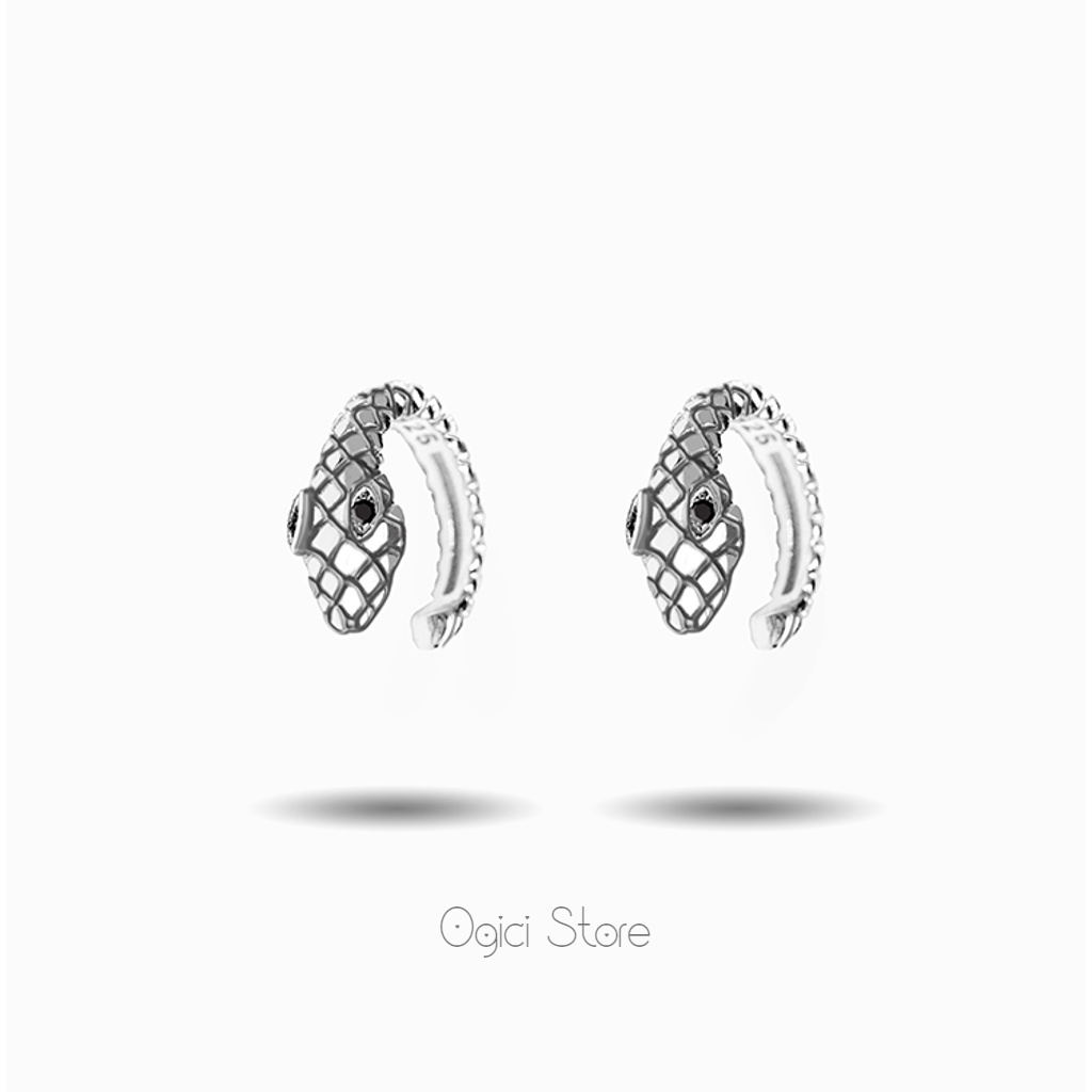 Bông tai, Khuyên tai nam nữ kẹp tai không lỗ sỏ hình rắn phong cách hiphop cá tính, Unisex, 1 chiếc