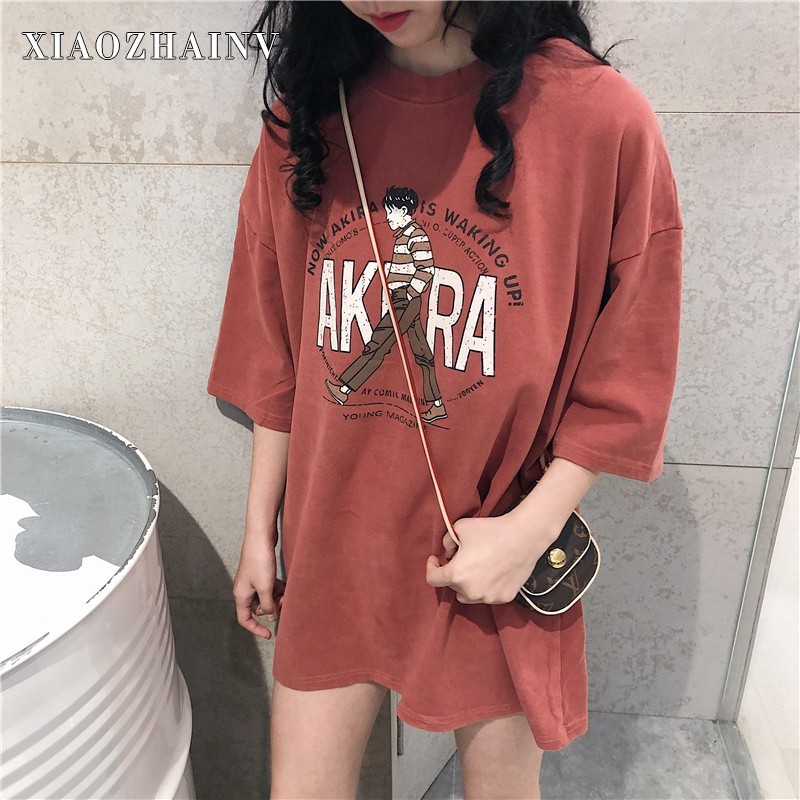 Xiaozhainv Áo thun form rộng tay ngắn thời trang | BigBuy360 - bigbuy360.vn