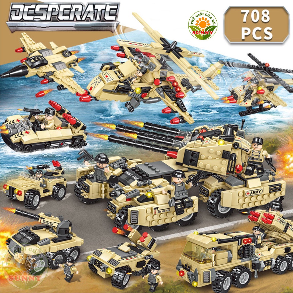 Bộ đồ chơi lắp ghép hình xe tăng chủ lực Leopard - Lego rèn luyện thông minh - Sunny