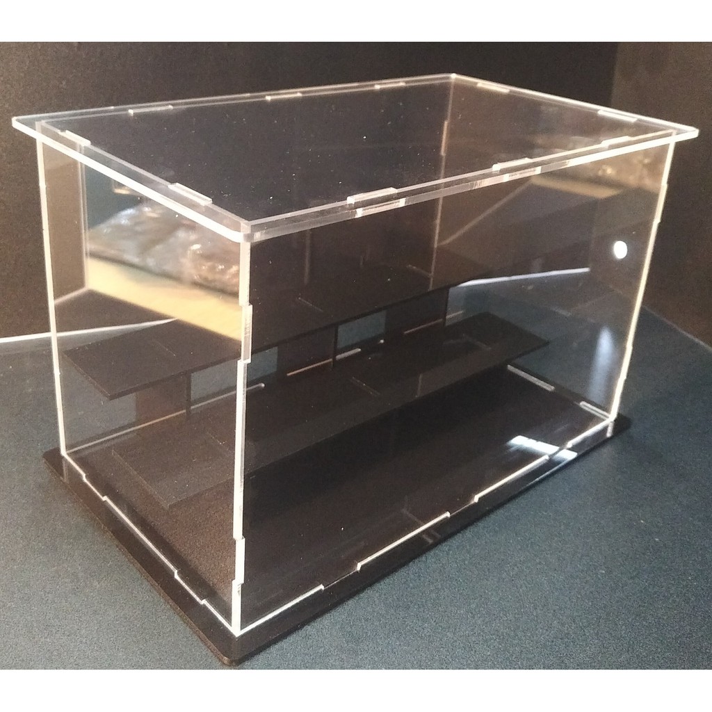 Hộp mica trong đế 3 tầng kích thước 24x14x16cm trưng bày sản phẩm mô hình, trưng bày mỹ phẩm, nước hoa