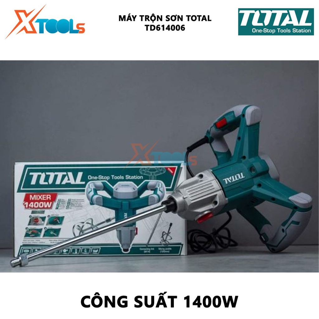 Máy trộn sơn TOTAL TD614006 | máy khuấy sơn Công suất: 1400W, dùng để đảo, khuấy, trộn sơn... để phục vụ cho quá trình p