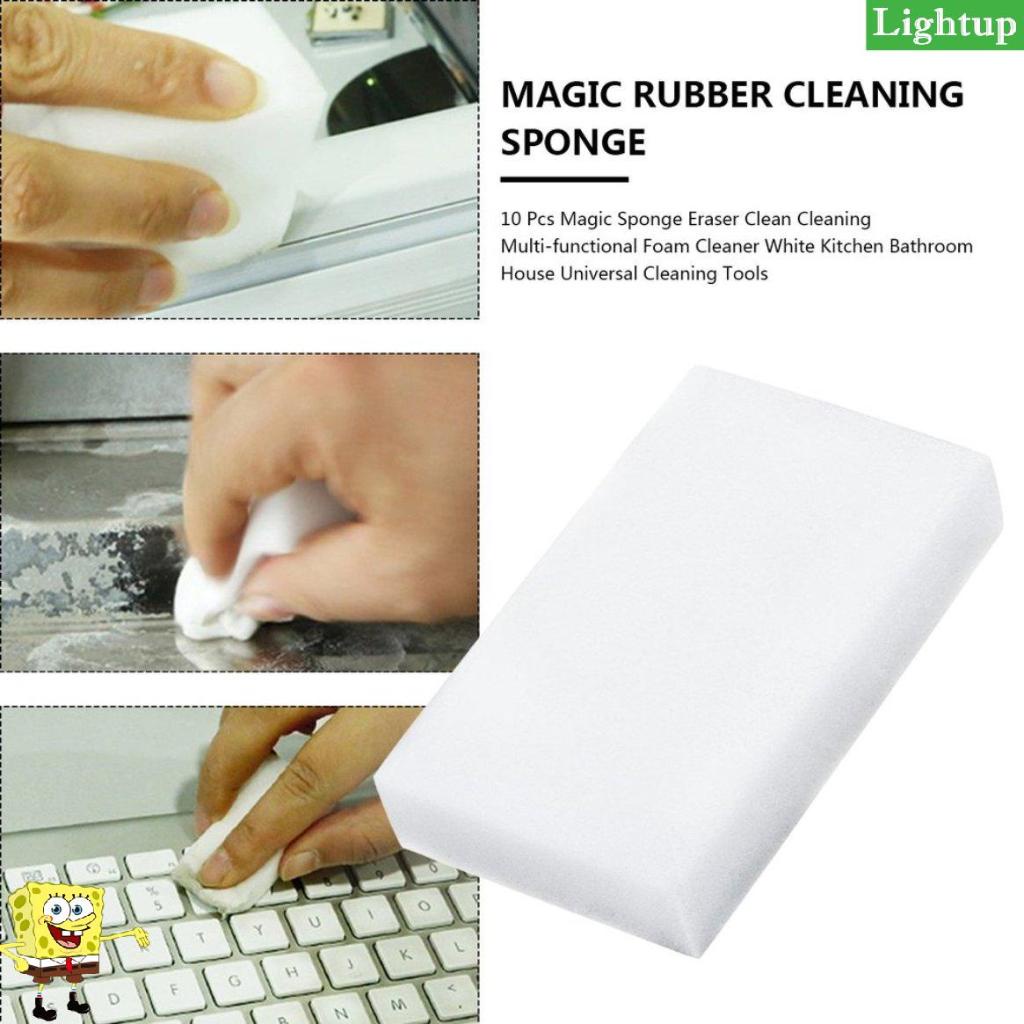 10 cái Magic Sponge Eraser Làm sạch Làm sạch Máy tạo bọt đa chức năng Màu trắng