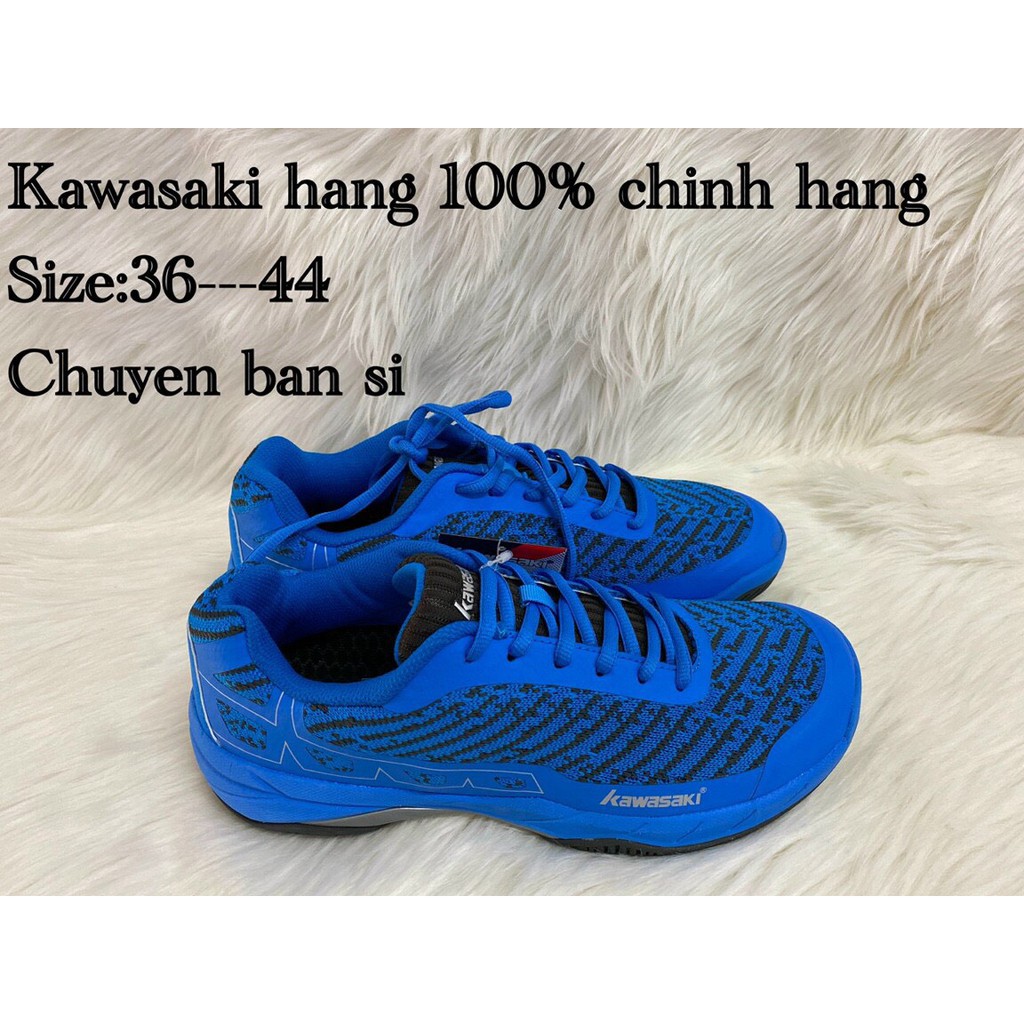 Giày Bóng Chuyền, Giày Cầu Lông Tặng Tất Yonex Kawasaki K353 chính hãng màu xanh