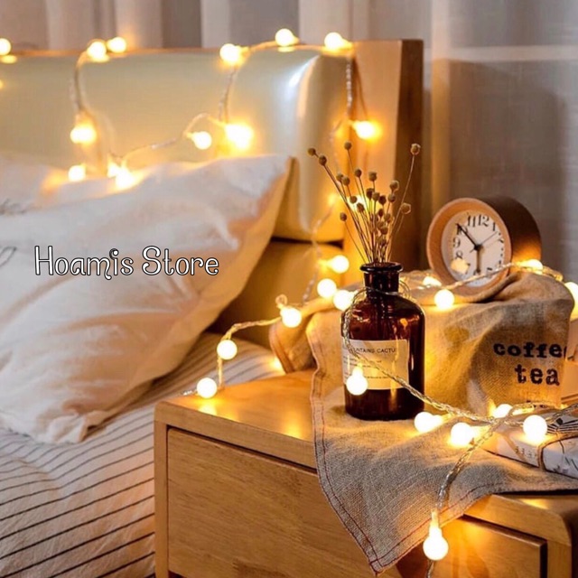Đèn cherry ball ánh sáng vàng / nhiều màu trang trí phòng ngủ, quán cafe, trang trí giáng sinh noel