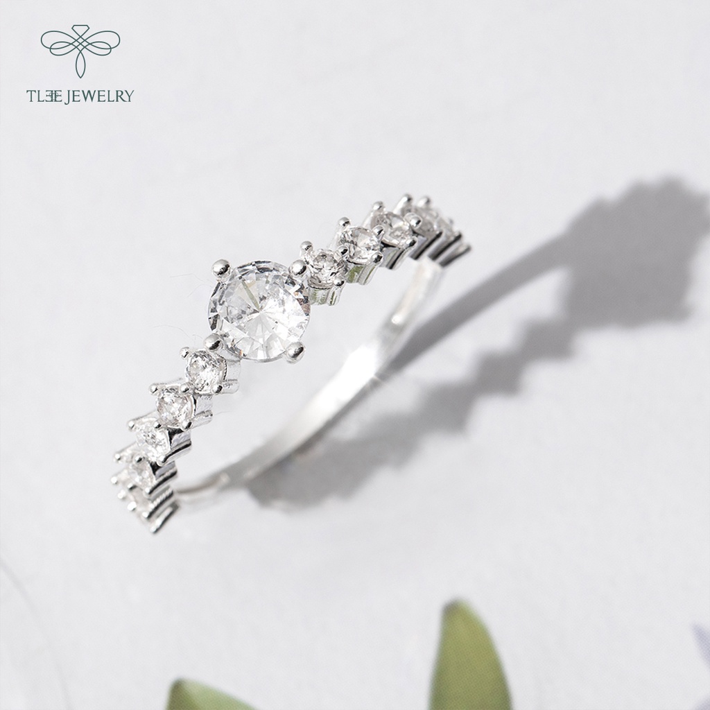 Nhẫn bạc nữ TLEE nạm đá nhỏ lấp lánh nữ tính NCJ A0179