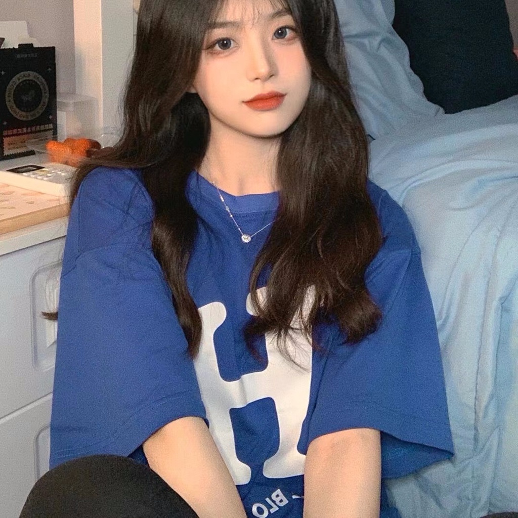 Áo Thun Cotton Tay Ngắn Dáng Rộng In Chữ Thời Trang Mùa Hè Hàng Mới Dành Cho Bạn Nữ