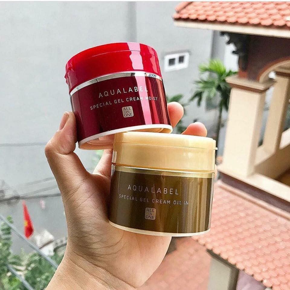 Kem dưỡng đêm 5in1 Aqualabel Shiseido, Kem dưỡng trắng trắng da, dưỡng ẩm cho da ban đêm của Nhật 90g