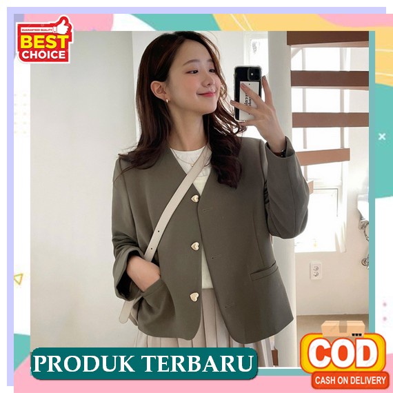 Áo Khoác Blazer Tay Dài Nhập Khẩu Hàn Quốc Trang Trọng Không Có Nhãn Dán Chính Thức Hàn Quốc Cho Nữ Công Sở