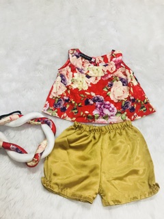 Set yếm quần ngố cho bé