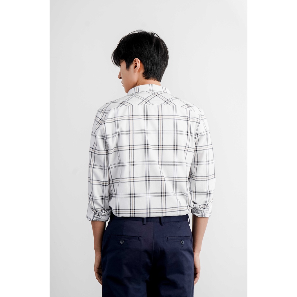 Áo Sơ Mi Nam Tay Dài Kẻ Caro Form Fitted - Routine 10F21SHL009
