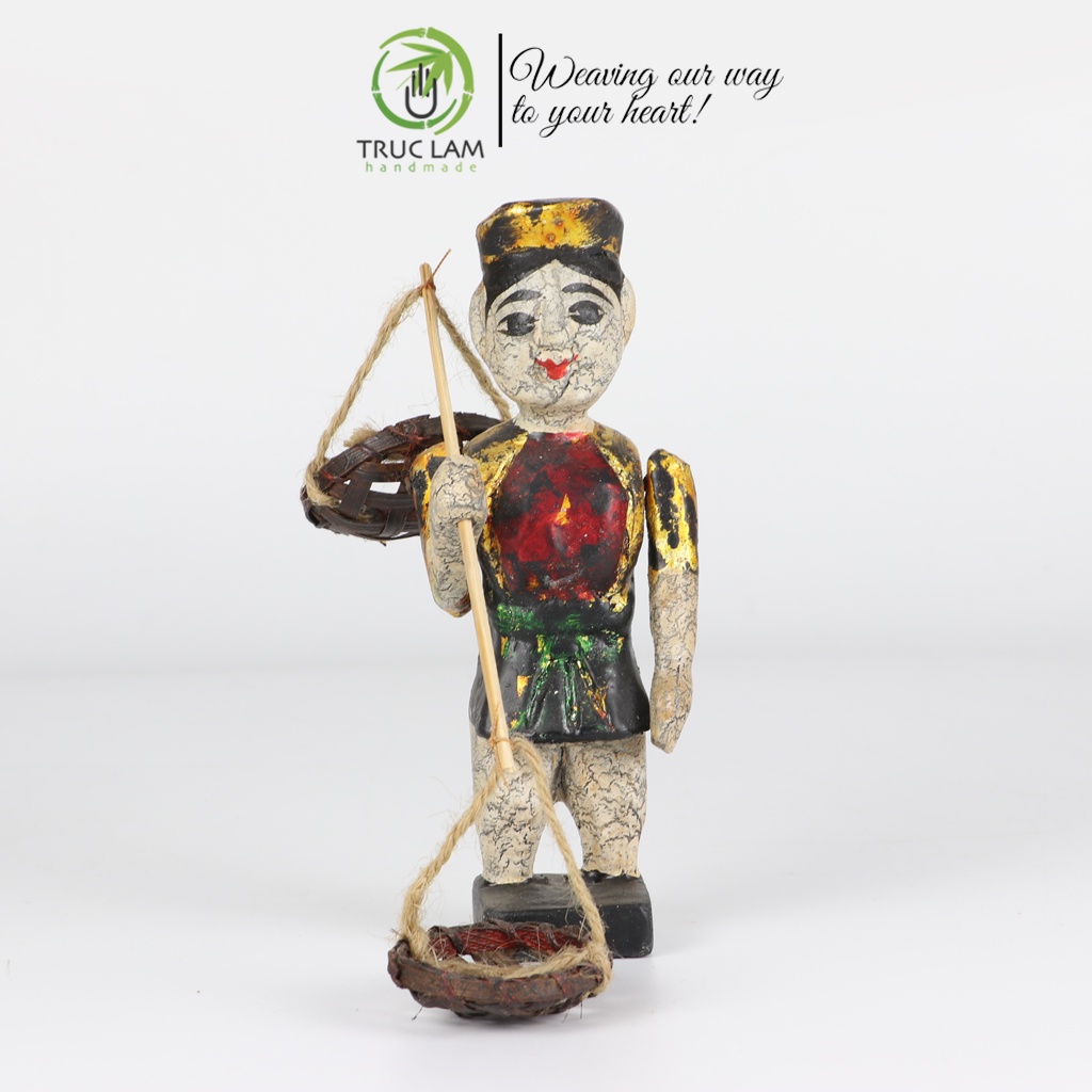 Rối Nước Gỗ Cô Xúc Tép, Ông Úp Nơm, Bà Quang Gánh - Trúc Lâm Handmade