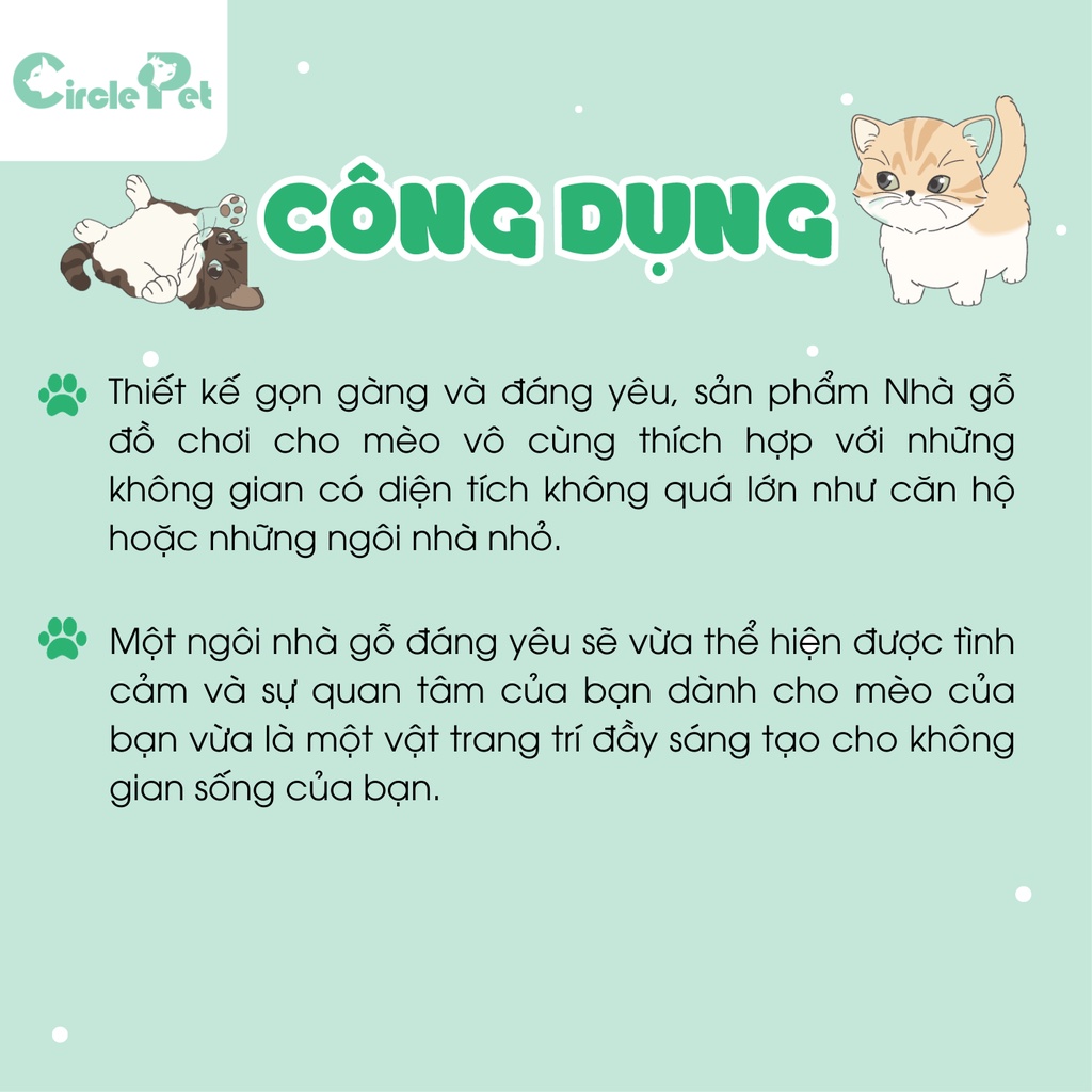 Nhà Đồ Chơi Cho Mèo ICLE Đáng Yêu Gọn Gàng An Toàn 62.5x41.5x52cm - Circle Pet