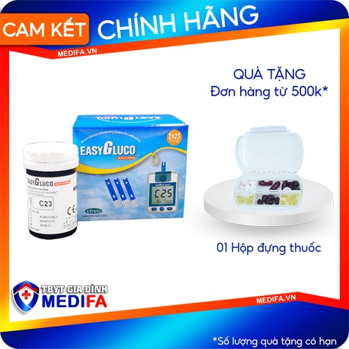 ⚡️Chính hãng⚡️ Lọ 25 que thử đường huyết EasyGluco, tiểu đường EasyGluco - Đo đường huyết - Phát hiện tiểu đường