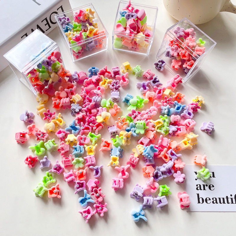Set 20 Kẹp Tóc Nhỏ Màu Sắc Dễ Thương Cho Bé Gái
