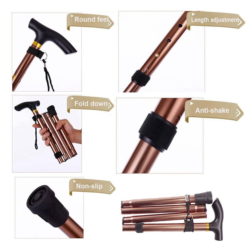JONYE Gậy Đi Bộ 4 Đoạn Siêu Nhẹ Gấp Gọn Tiện Dụng