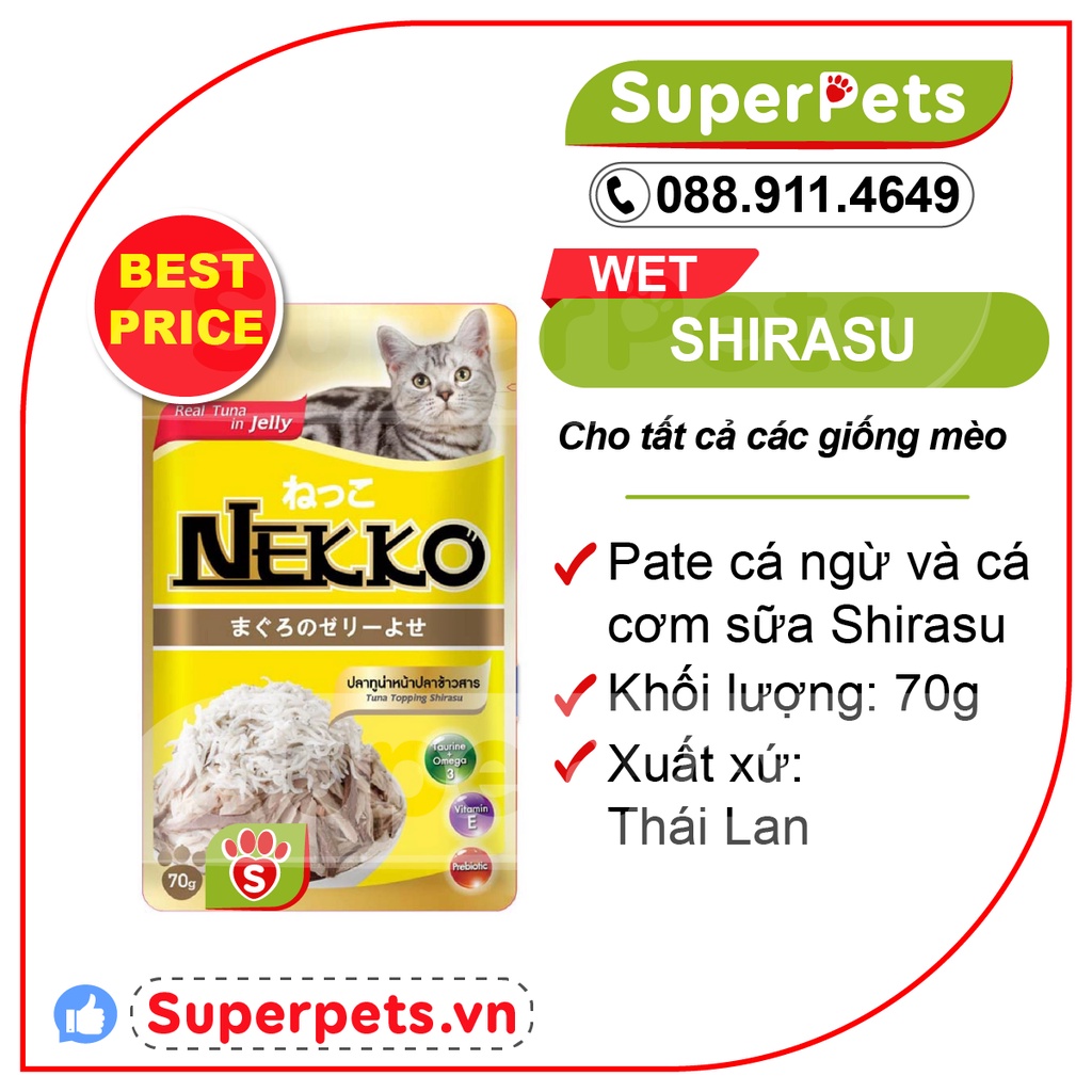Pate Nekko Thạch GRAVY Cho Mèo Mọi Lứa Tuổi (70g) Nhâp Thái SUPERPETS VIỆT NAM