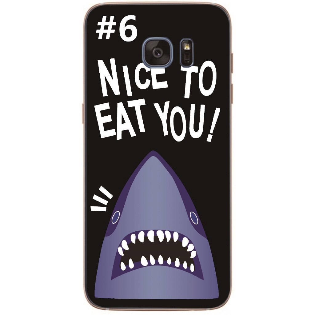 Cartoon Shark Back Cover Samsung Galaxy Note5/Note 4/S6/S7 Edge Soft TPU Case