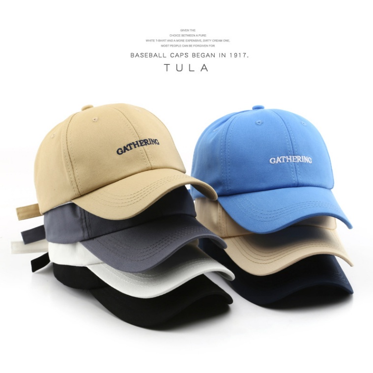 Mộc® Mũ lưỡi trai bằng cotton thêu chữ "GATHERING" thể thao cá tính