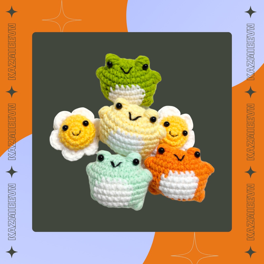 Móc khóa len bé ếch cute ú nu