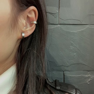 1 chiếc - khuyên tai titan đơn giản 2 kiểu bấm và không bấm lỗ