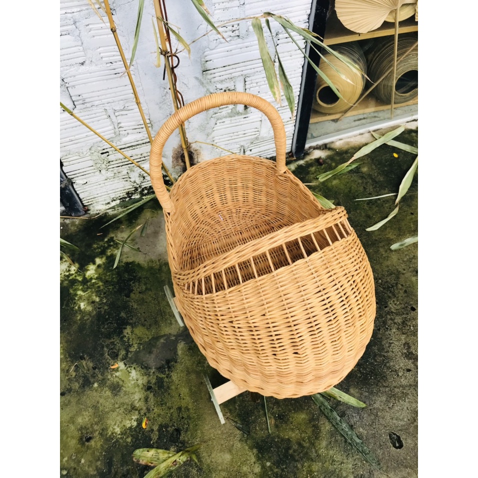 Phụ kiện chụp hình siêu xinh cho các studio - Xe đẩy bằng mây Tự Nhiên - Xe Đẩy Cho Búp Bê Dành Cho Bé Từ 3 - 6 Tuổi