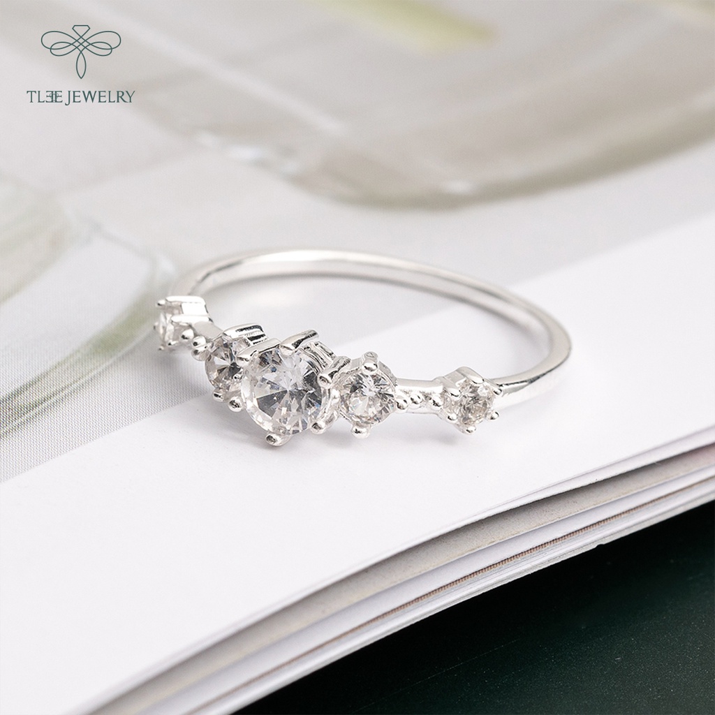 Nhẫn bạc nữ TLEE Snow Princess Fre nạm đá lấp lánh NCJ A0156