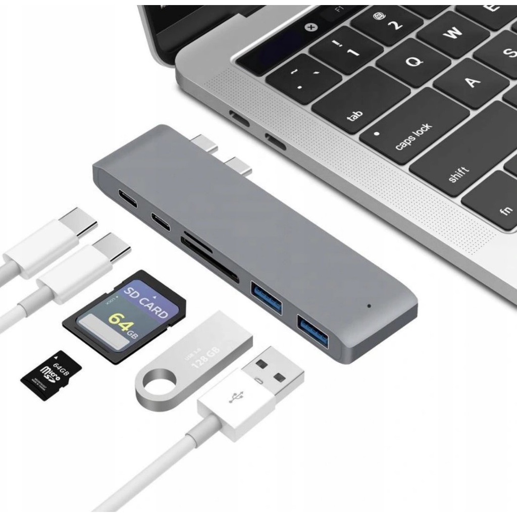 Hub Usb type-c  ra HDMI, VGA, Ethernet cho Táo Air/ Pro 2020 M1 - Hồ Phạm