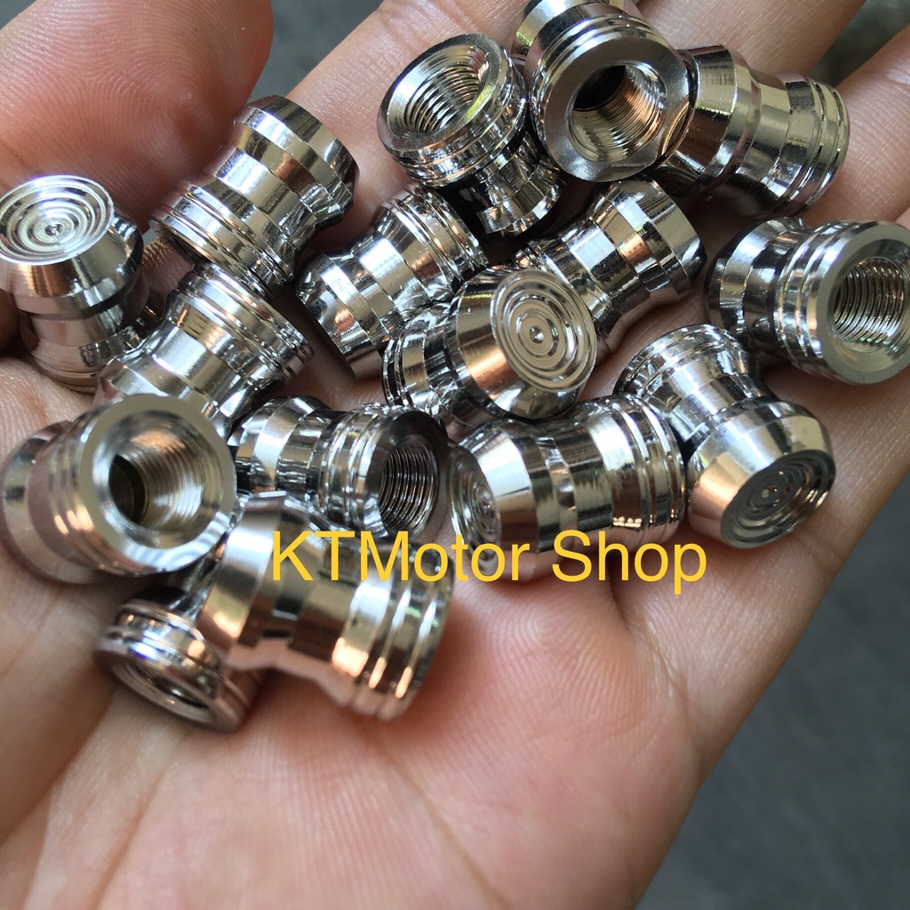 Ốc chụp van vòi cho các loại xe máy, nắp chụp inox hàng đẹp sáng bóng - KTMotor Shop