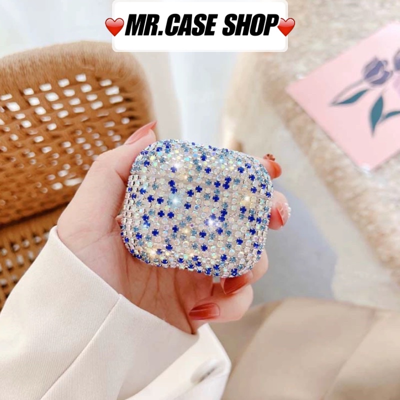 Case Airpods 1/2 Pro Vỏ Ốp Đựng Tai Nghe Đính Full Đá Nhân Tạo Kim Cương Lấp Lánh Bằng Pc Cứng - Mr.Case Airpods