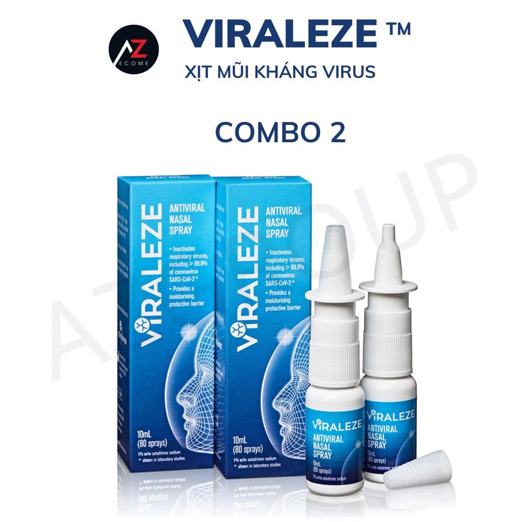 Combo 2 Chai Xịt Mũi Kháng Khuẩn và bất hoạt virus SARS-CoV-2 Dung tích 10ml VIRALEZE Nhập Khẩu Từ Australia