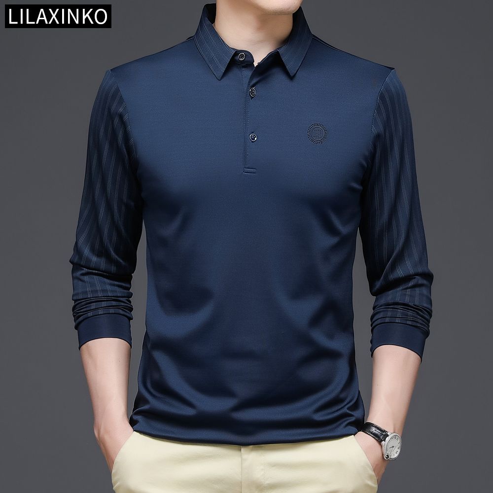 Áo Thun Polo Tay Dài Kẻ Sọc 3 Màu Thời Trang Dành Cho Nam