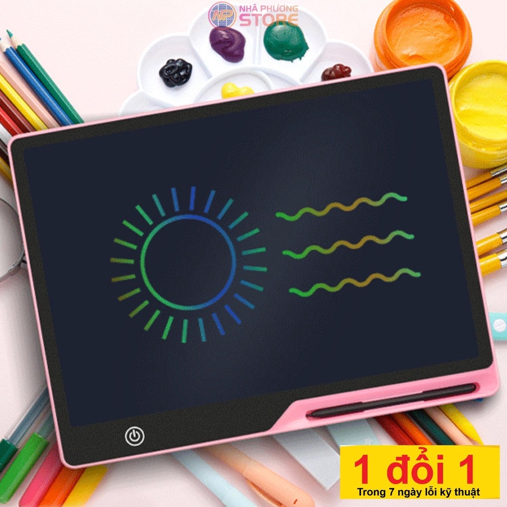 Bảng Tự Xóa 16 INCH Đa Sắc Cho Bé Thông Minh Viết Vẽ Màn Hình LCD