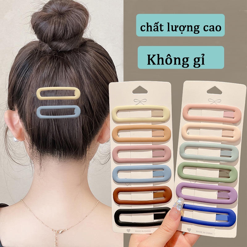 Bộ Kẹp Tóc Hình Chữ Nhật Dễ Thương Chất Lượng Cao